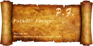 Palkó Ferenc névjegykártya