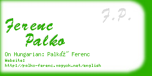 ferenc palko business card